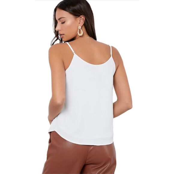 NEW Deep V Neck Adjustable Spaghetti Strap Cami Tank Top Chiffon M - Picture 2 of 8